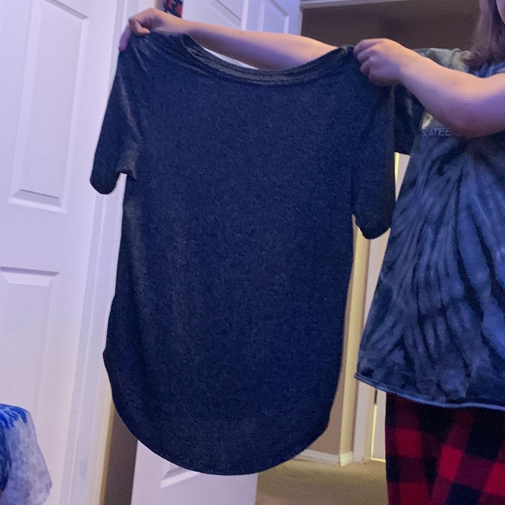 grey silk shirt